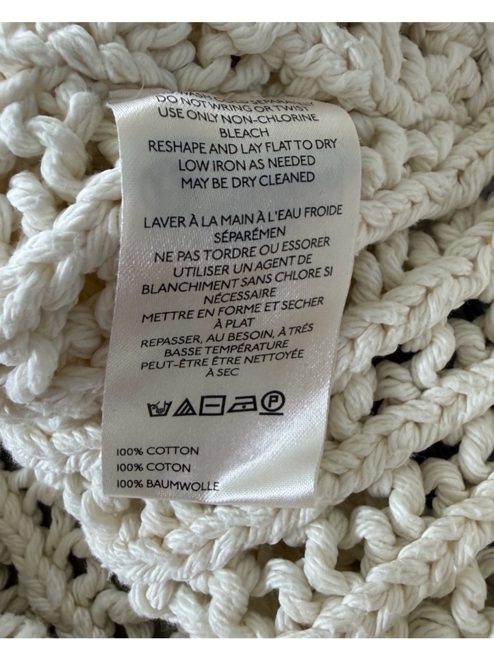Free People Cream Crochet Knit Top, EUC, size S - Picture 11 of 13